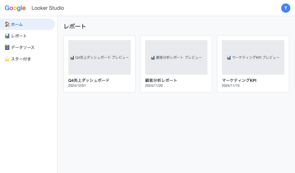 Looker Studio ダッシュボード画面